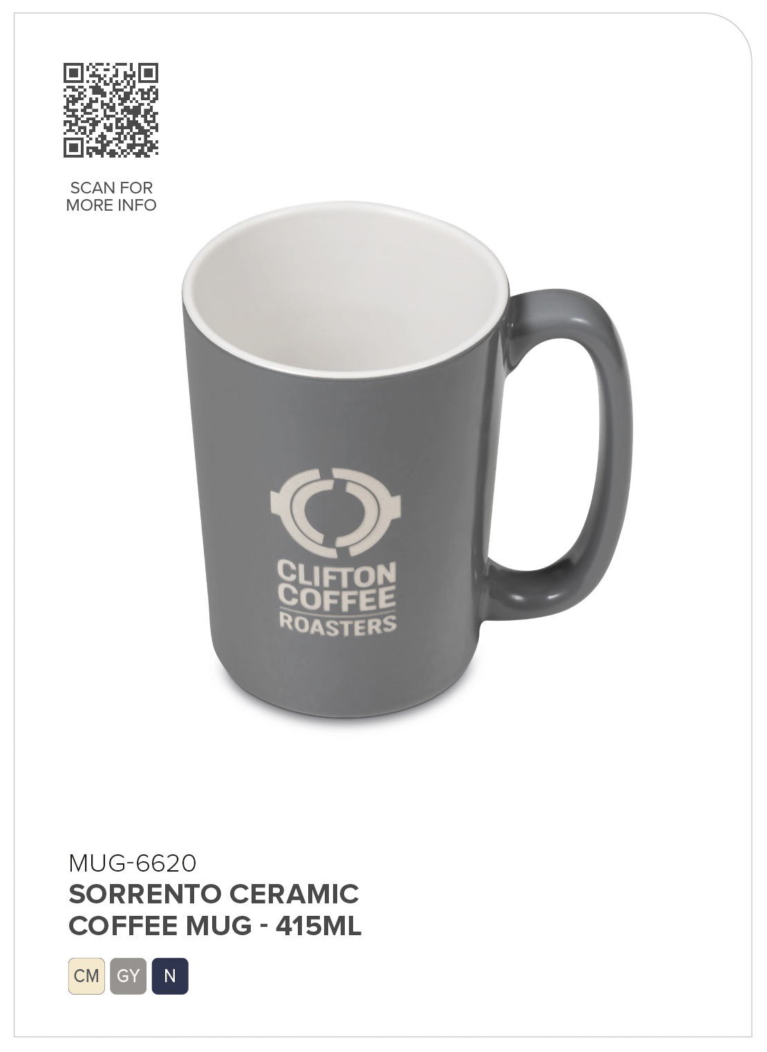 Sorrento Ceramic Coffee Mug - 415ml
